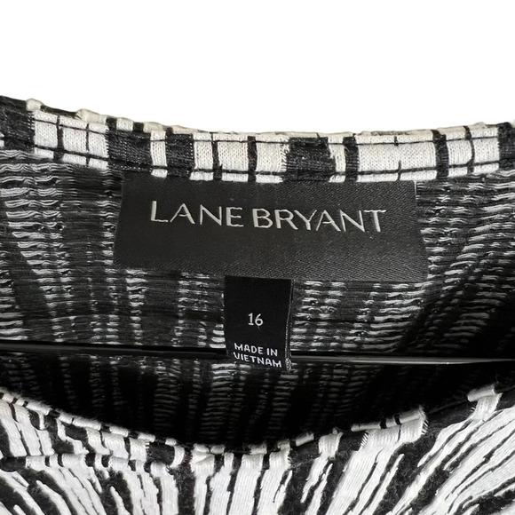 Lane Bryant Dress Size 16 Black and White Zebra Striped Knee Length Sleeveless - Picture 8 of 8